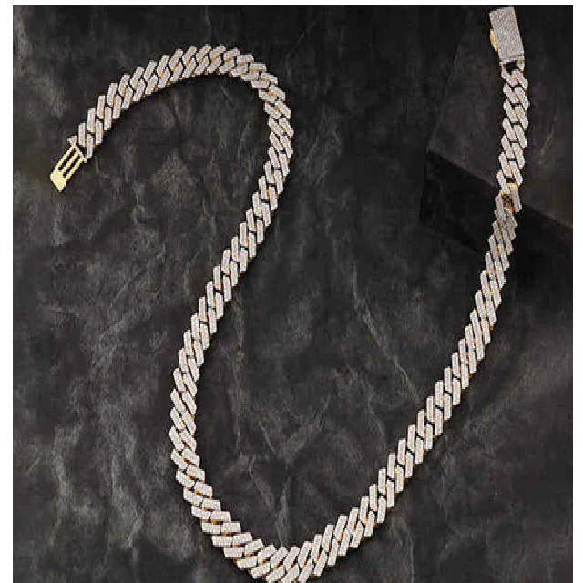 Luxury Miami Cuban Chain 10K 14K Gold Lab Grown VVS Diamond Brilliant Cut Iced Hip Hop Jewelry Necklace Urban Fashion for