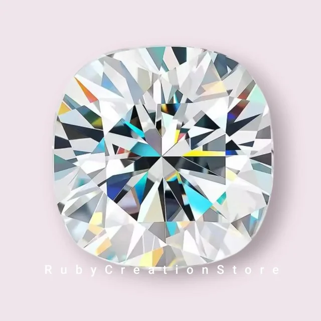 Ahid Arts High Quality White Cushion Cut Moissanite Loose Stone VVS1 Clarity D Color 0.35CT 4MM Excellent Cut Certified High