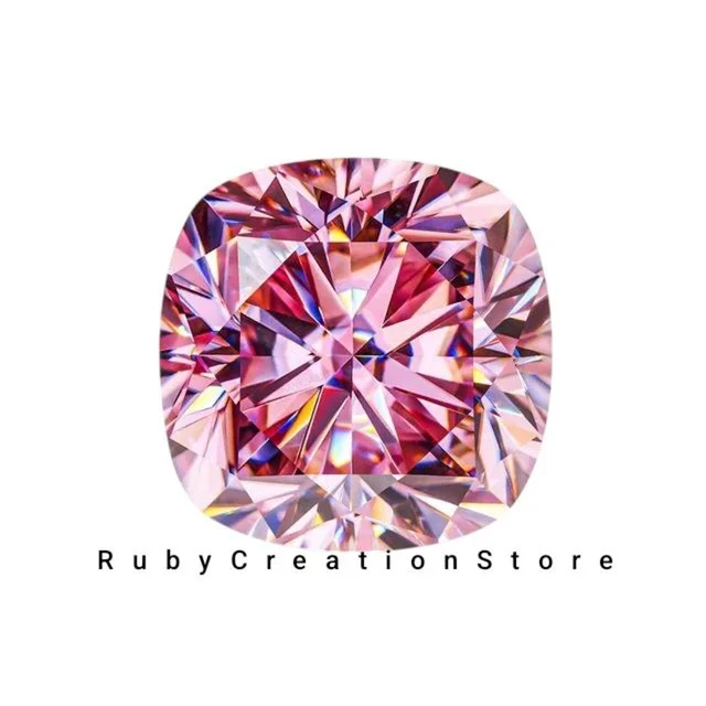 Pink Cushion Cut Moissanite Loose Stone VVS1 Clarity Gemstone for Jewelry Making All Sizes