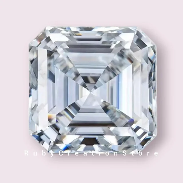 Perfect Asscher Cut Polished White Moissanite Loose Stone VVS1 Clarity 4mm Gemstone for Jewelry Making
