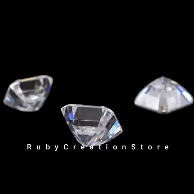 Perfect Asscher Cut Polished White Moissanite Loose Stone VVS1 Clarity 4mm Gemstone for Jewelry Making