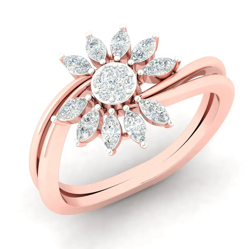 Super Quality KRISHNAM JEWELS KJ-JL-38 Natural Stone Diamond Ring Fashionable Style Handmade Trendy Design Third Party Certified