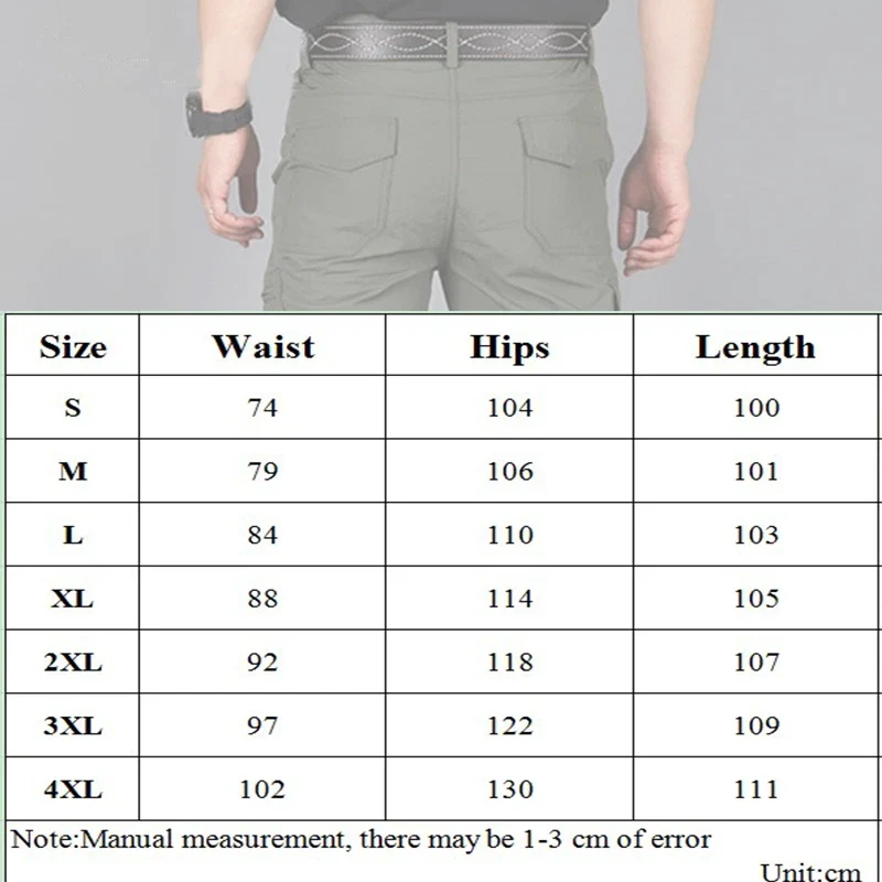 Men Pants Casual Cargo Pants Militari Tactic Army Trousers Male Breathable Waterproof Multi-Pockets Pant Size S-5XL Plus Size