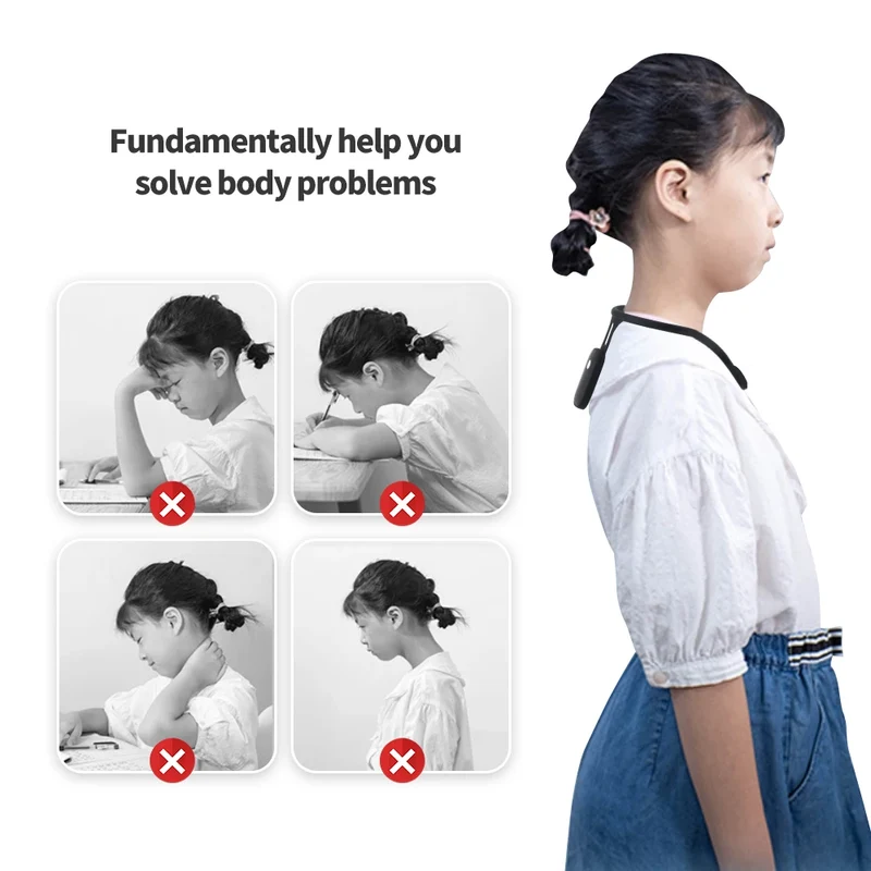 Smart Posture Reminder Device Vibration Alert Back Support Wearable Anti-Slouch Sensor for Adults Kids Office Home Daily Use