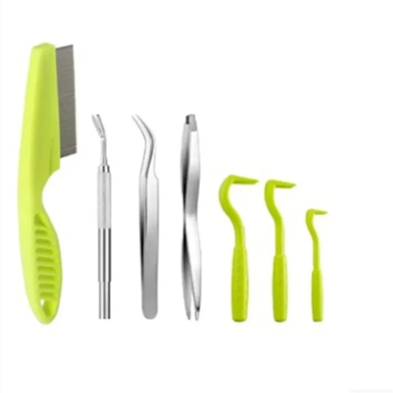 Pet Tick Removal Kit Easy To Use Flea Get Rid of Hook Tweezers Pliers Mite Extractor Dogs Cats Clear Up Accessories Pet Supplies