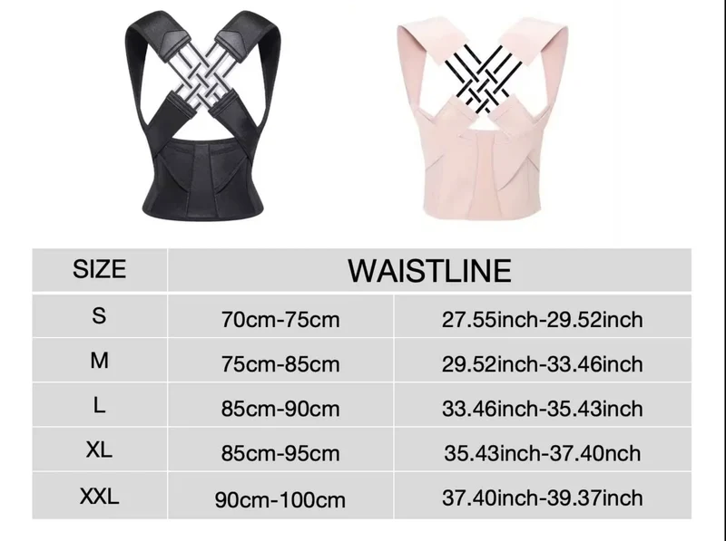 Back Brace Posture Support Wrap for Women & Men Back Lumbar Support Shoulder Posture Support for Posture & Back Neck
