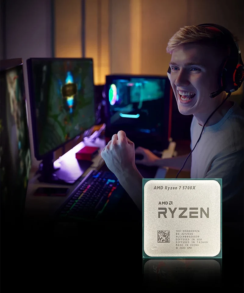 NEW AMD Ryzen 7 5700X 8-Core 16-Thread AM4 Applicable to B550 3.4GHz 65W 7NM L3=32M R7 5700X Gaming Processor DDR4 No Fan