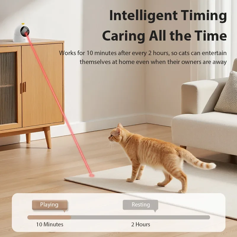 ROJECO Automatic Pet Toy Interactive Adjustable Electric Cat Laser Toy Indoor Smart Teasing Laser Cat Toy For Kitty Dog Supplies