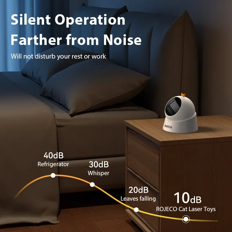 ROJECO Automatic Pet Toy Interactive Adjustable Electric Cat Laser Toy Indoor Smart Teasing Laser Cat Toy For Kitty Dog Supplies
