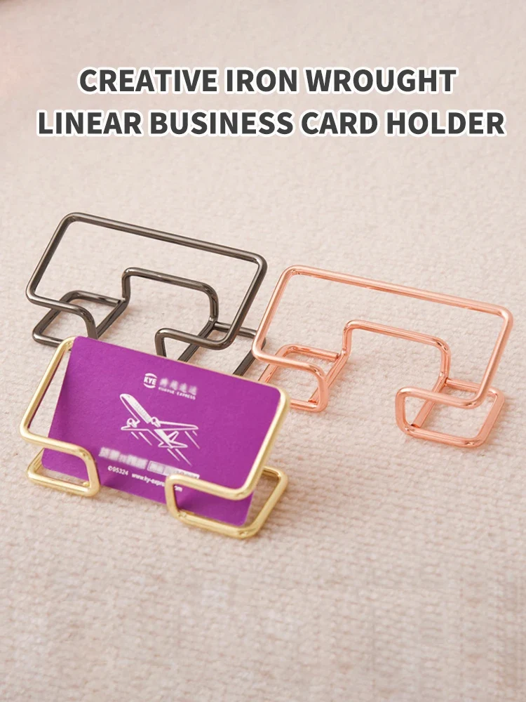 Business Card Holder Desk Bracket - Office Gift Display Cards Organizer - Stylish Business Card Holder for Desktop