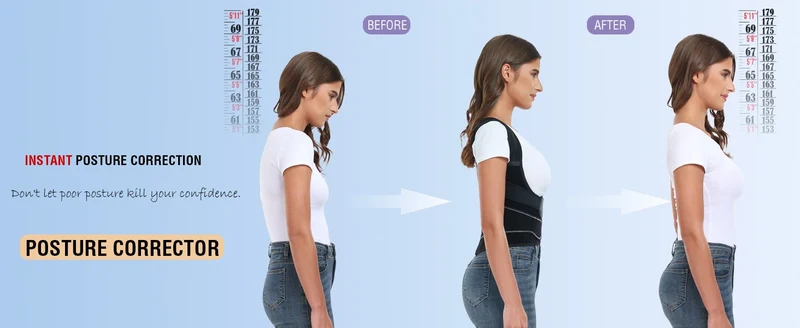 Back Brace for Men and Women, Adjustable Shoulder Posture Support Brace, Back Straightener Posture for Upper and Lower Back