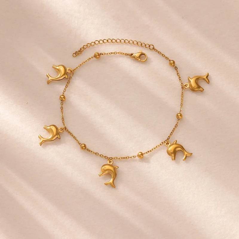 316L Stainless Steel Starfish Shell Charms Anklet For Women Fashion Gold Color Chain Summer Beach Aesthetic Jewelry Accessories