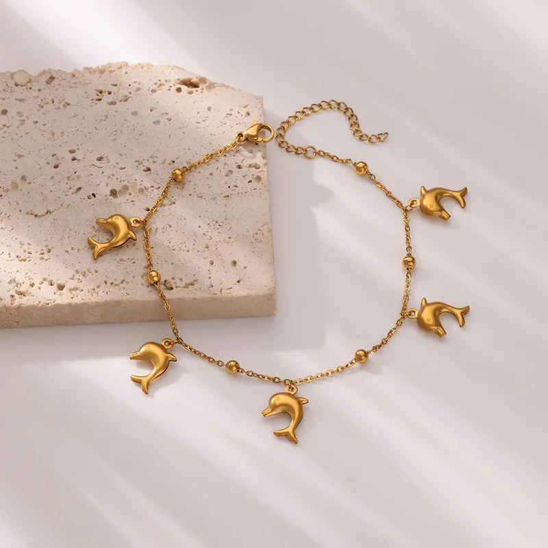 316L Stainless Steel Starfish Shell Charms Anklet For Women Fashion Gold Color Chain Summer Beach Aesthetic Jewelry Accessories