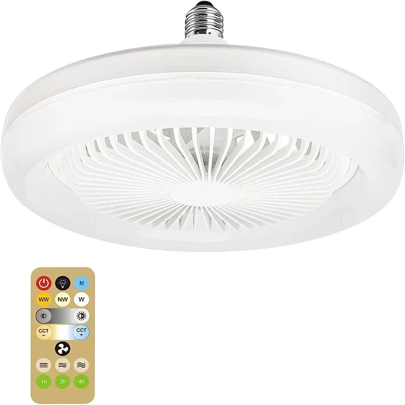 3In1 Ceiling Fan With Lighting Lamp E27 Converter Base With Remote Control For Bedroom Living Home Silent Ac85-265v