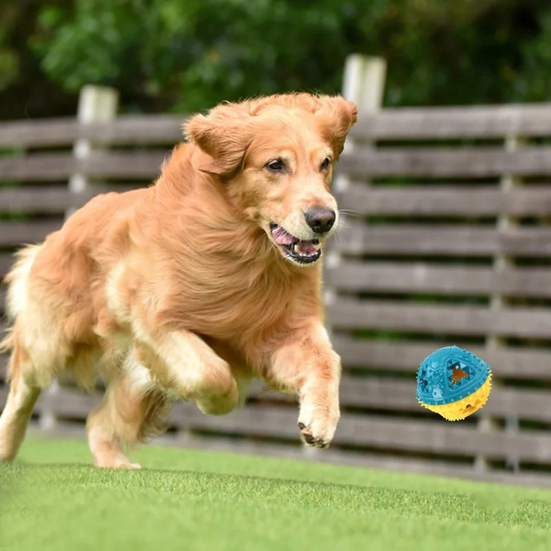 Dog Chew Toys Grinding Teeth Sound Ball Toys Leaking Food Balls Anti Bite Interactive Training Cleaning Teeth Toys Pet Products
