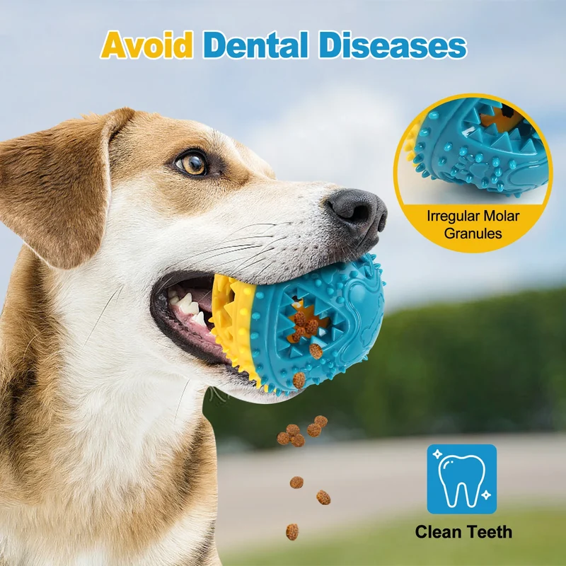 Dog Chew Toys Grinding Teeth Sound Ball Toys Leaking Food Balls Anti Bite Interactive Training Cleaning Teeth Toys Pet Products