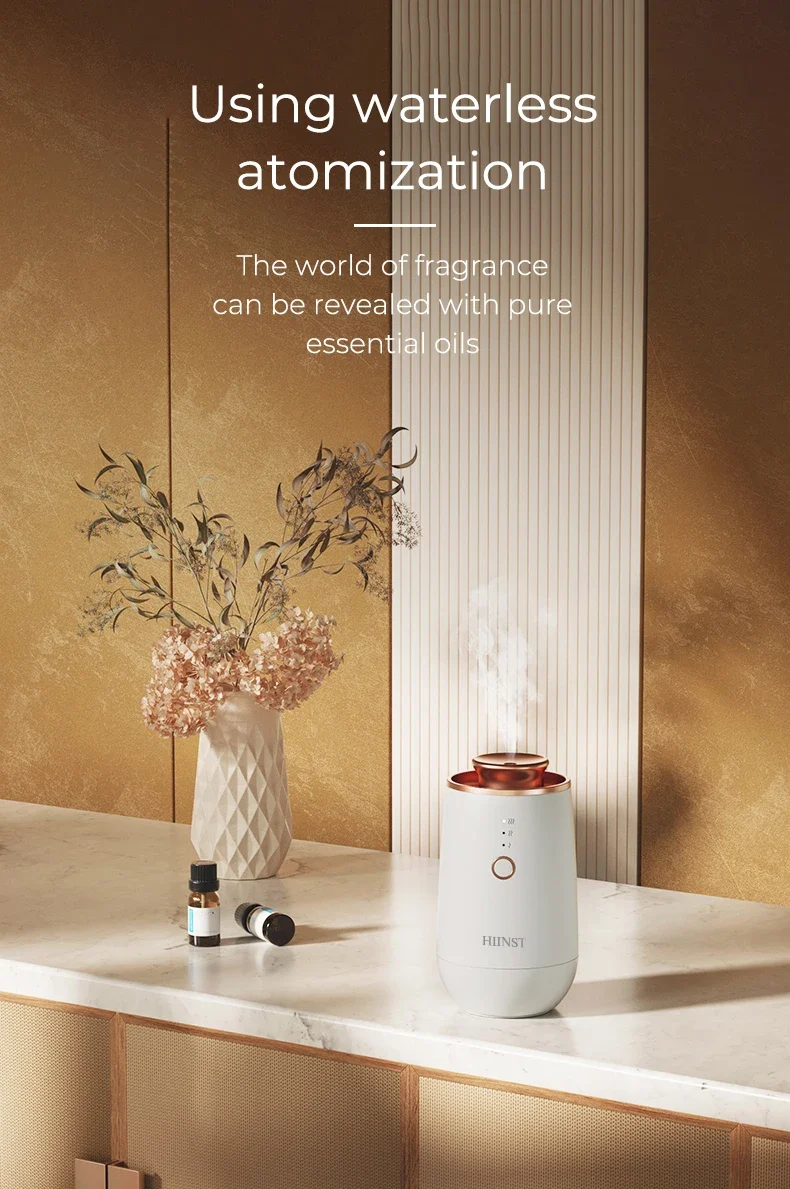 HIINST Waterless Diffuser for Essential Oil Luxury Aromatherapy Diffuser Rechargeable Aroma Diffuser for Home Room
