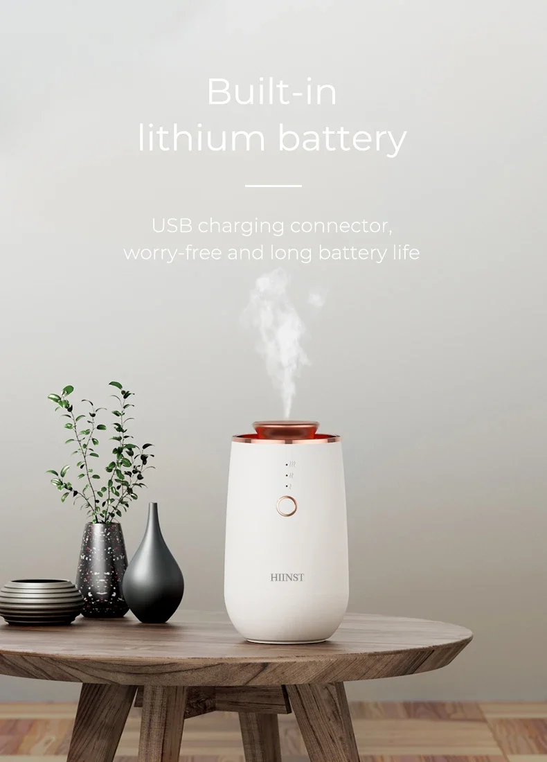 HIINST Waterless Diffuser for Essential Oil Luxury Aromatherapy Diffuser Rechargeable Aroma Diffuser for Home Room