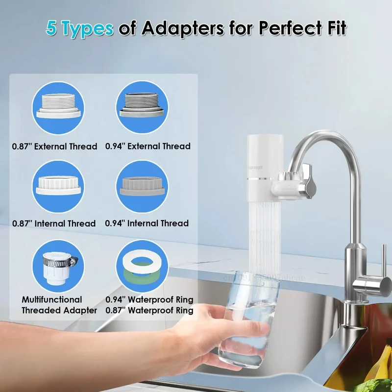Faucet Tap Water Filter Purifier System, Reduces Lead, Chlorine & Bad Taste NSF Certified 320-Gallon Kitchen
