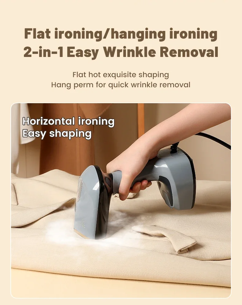 Foldable Ironing Machine 1500W Fast-Heat Garment Steamer Household Electric Fabric Steamer for Home Travel Handheld Steam Iron