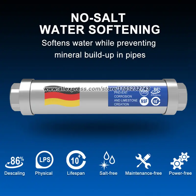 LPS10 Salt Free Water Descaler Whole House, Scale Water Softener System,, Prevent Scale Built Up On Water Heaters