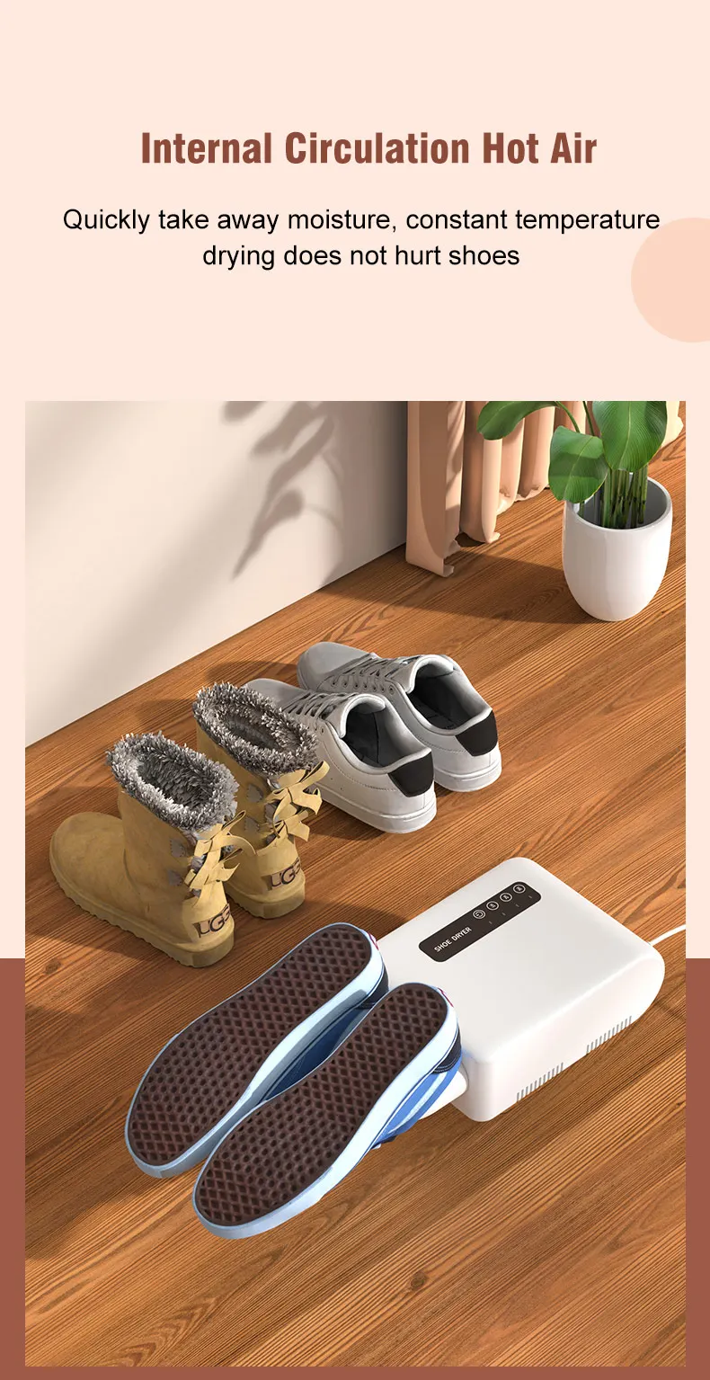 Boots Shoes Dryer Deodorizer with Heat Dehumidifier Device Foot Warmer Heater for Home Adjustable Portable Electric Shoes Dryer