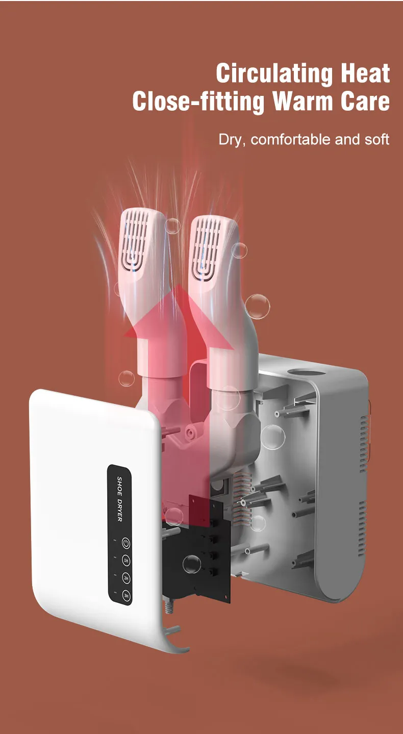 Boots Shoes Dryer Deodorizer with Heat Dehumidifier Device Foot Warmer Heater for Home Adjustable Portable Electric Shoes Dryer