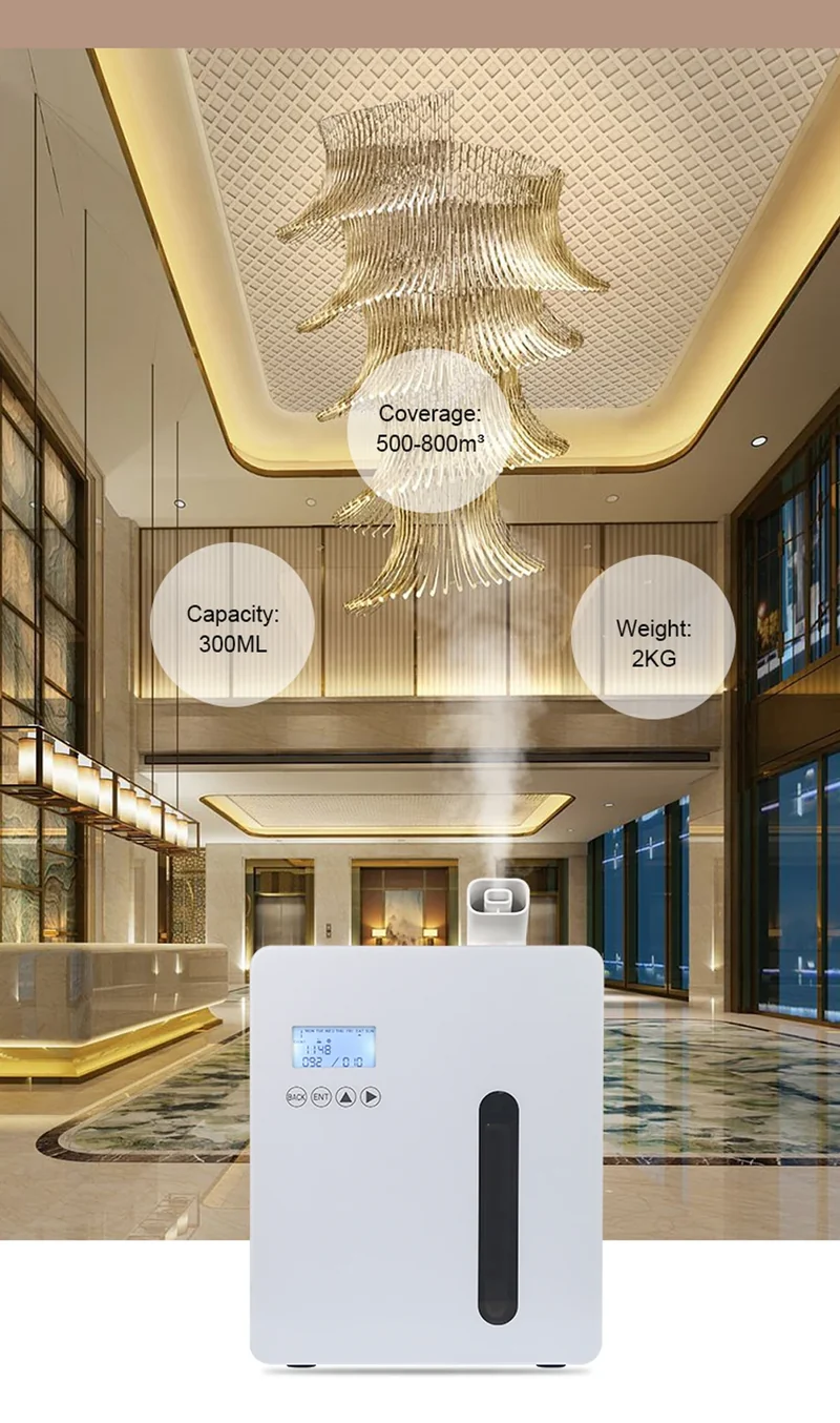800m³ Essential Oil Diffuser HVAC Air Freshener Scent Machine Aromatizer Wall Mounted Hotel Aroma Oil Diffuser Home Fragrance