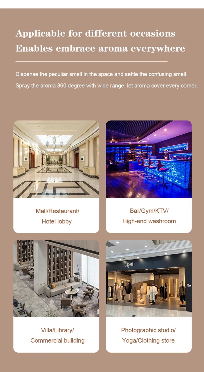 800m³ Essential Oil Diffuser HVAC Air Freshener Scent Machine Aromatizer Wall Mounted Hotel Aroma Oil Diffuser Home Fragrance