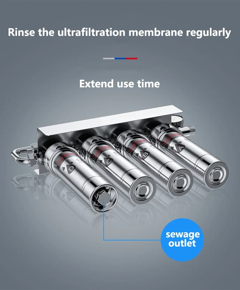 Household Kitchen Ultrafiltration Water Purifier With Tap Stainless Steel Direct Drink Tap Water Purifier Water Filter System