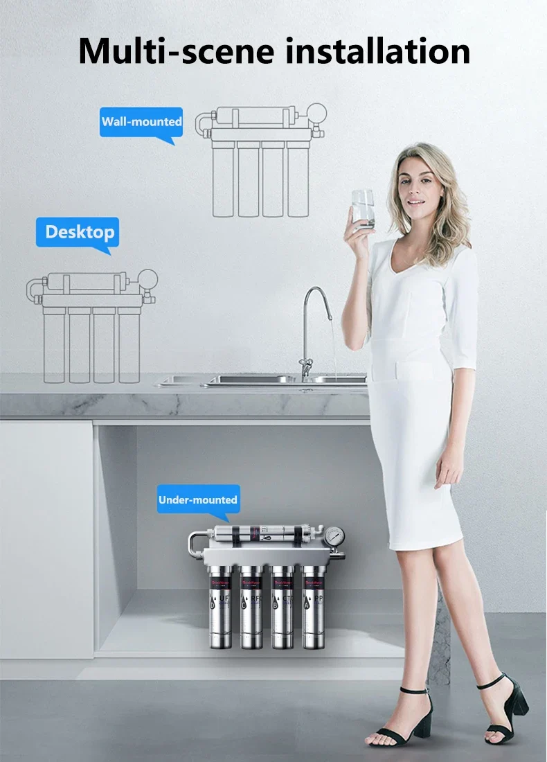 Household Kitchen Ultrafiltration Water Purifier With Tap Stainless Steel Direct Drink Tap Water Purifier Water Filter System