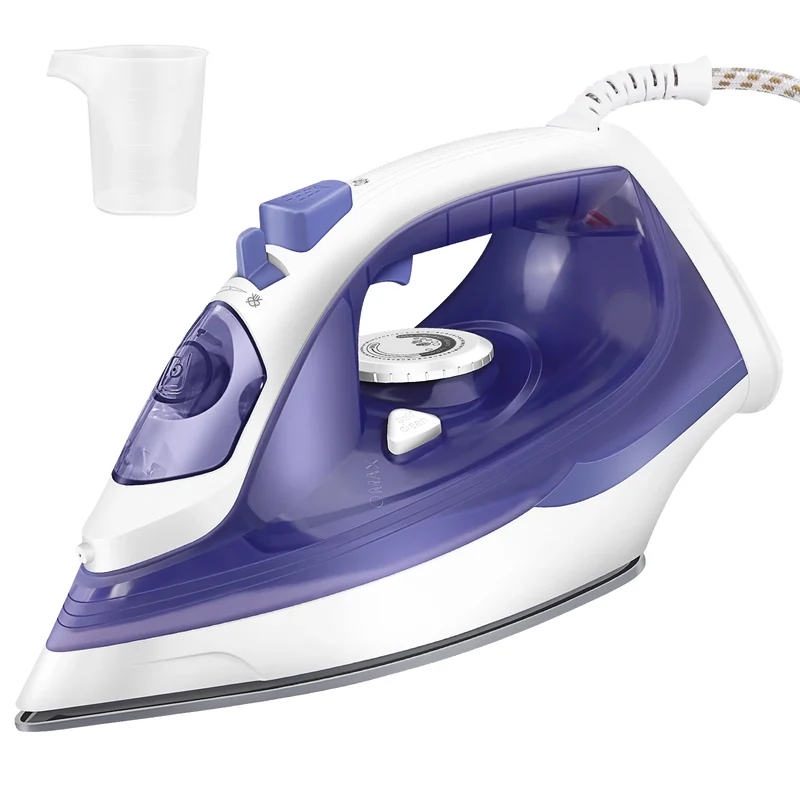 DayPlus Electric Iron Portable Steam Iron, 2400W Powerful Steam Function, Non-stick Stainless Steel Soleplate,350ml Water Tank