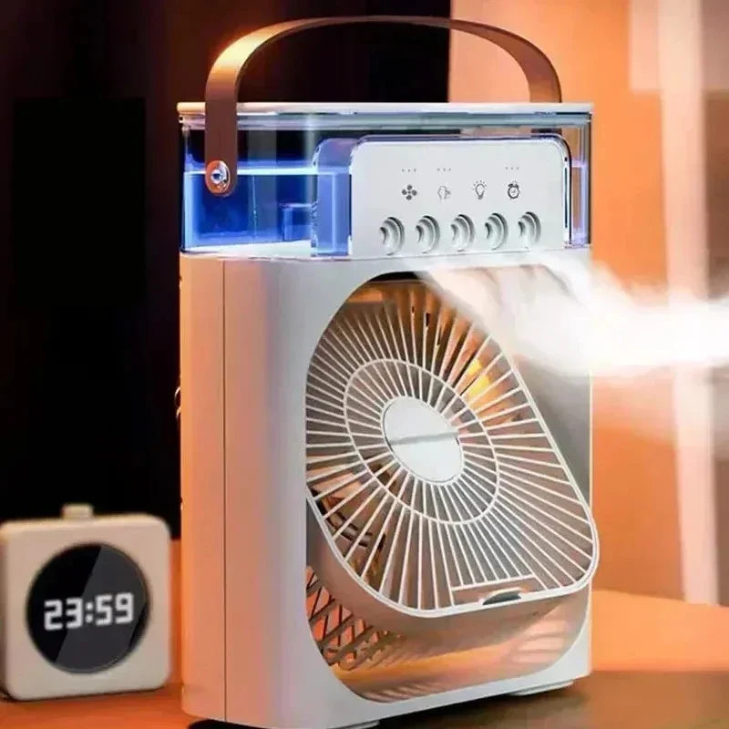 2026 Portable 3 in 1 Fan AIr Conditioner Household Small Air Cooler LED Night Lights Humidifier Air Adjustment Home Fans