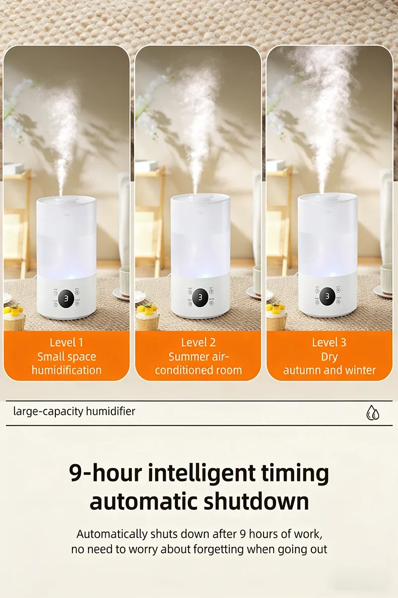 4L Large Capacity Air Humidifier with Remote Control Timer Plant Mist Aroma Diffuser for Home Office - Humidifier