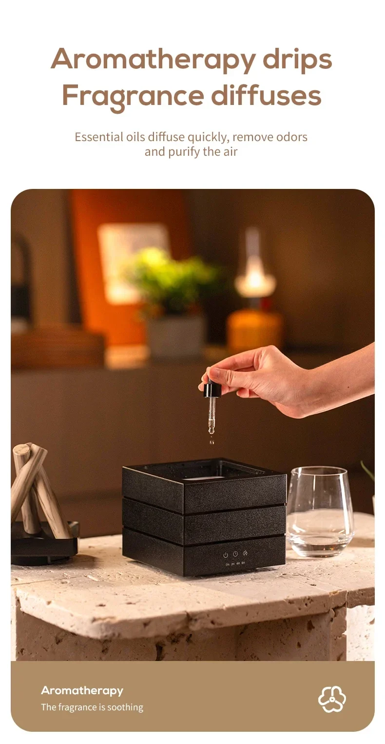 NEWSTYLE Simulated Flame Aroma Diffuser Bonfire Air Humidifier Ultrasonic Cool Mist Maker Fogger LED Essential Oil Lamp Diffuser