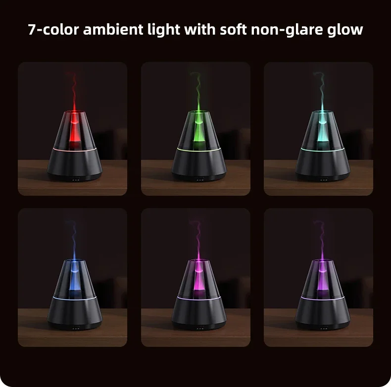 NEWSTYLE Simulated Flame Aroma Diffuser Bonfire Air Humidifier Ultrasonic Cool Mist Maker Fogger LED Essential Oil Lamp Diffuser