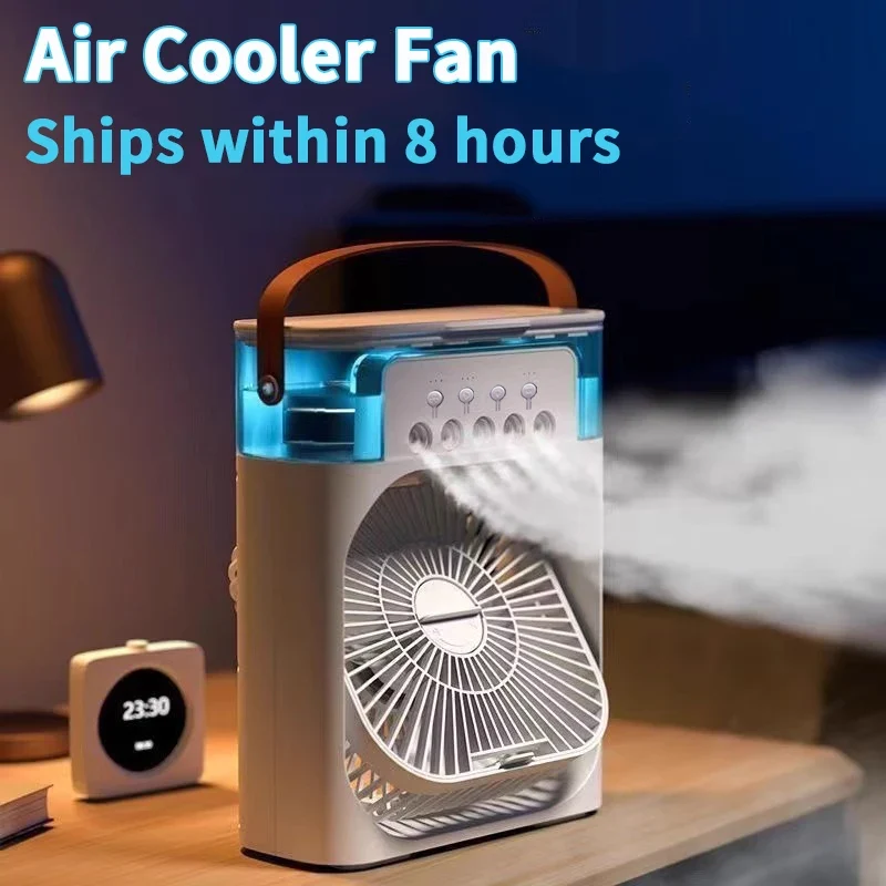 3 in 1 Fan Air Conditioner Home Mini Cooler LED Night Light Portable Humidifier Air Conditioning Fan Office Home Fan