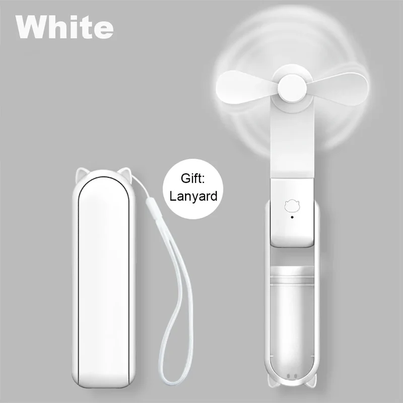 Portable Fan Mini Handheld Fan 2000mAh USB Rechargeable with Handy Power Bank Small Hand Held Foldable Pocket Fan for Travel