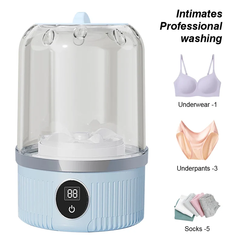 Cordless Small Washing Machine with Laundry Cup Automatic Laundry Cup Mini Special Washer for Travel Home and Dormitory