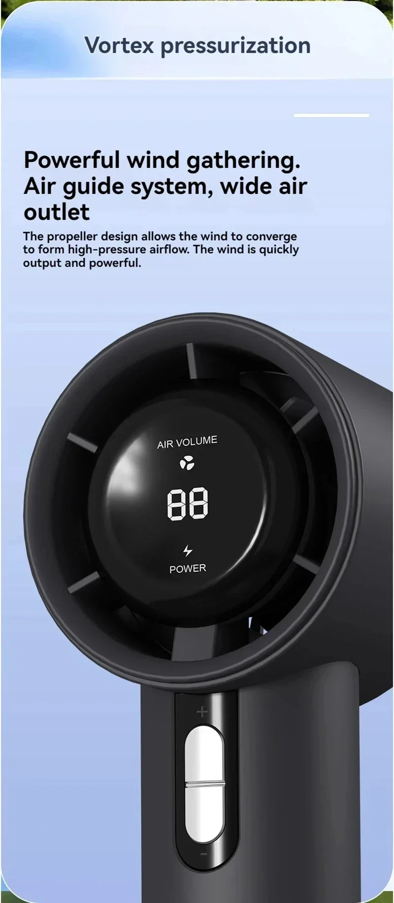 Lenovo Ultra Quiet 100 Speed Handheld Fan USB Rechargeable Portable Mini Turbo Fan for Office and Travel with LED Indicator