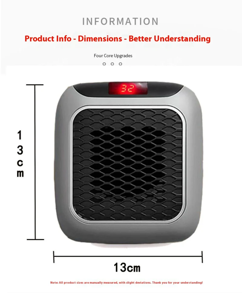 Electric Heater Home Appliance Heating Furnace Portable Heater Plug-in Room Heater Mini Radiator Remote Heating 500W
