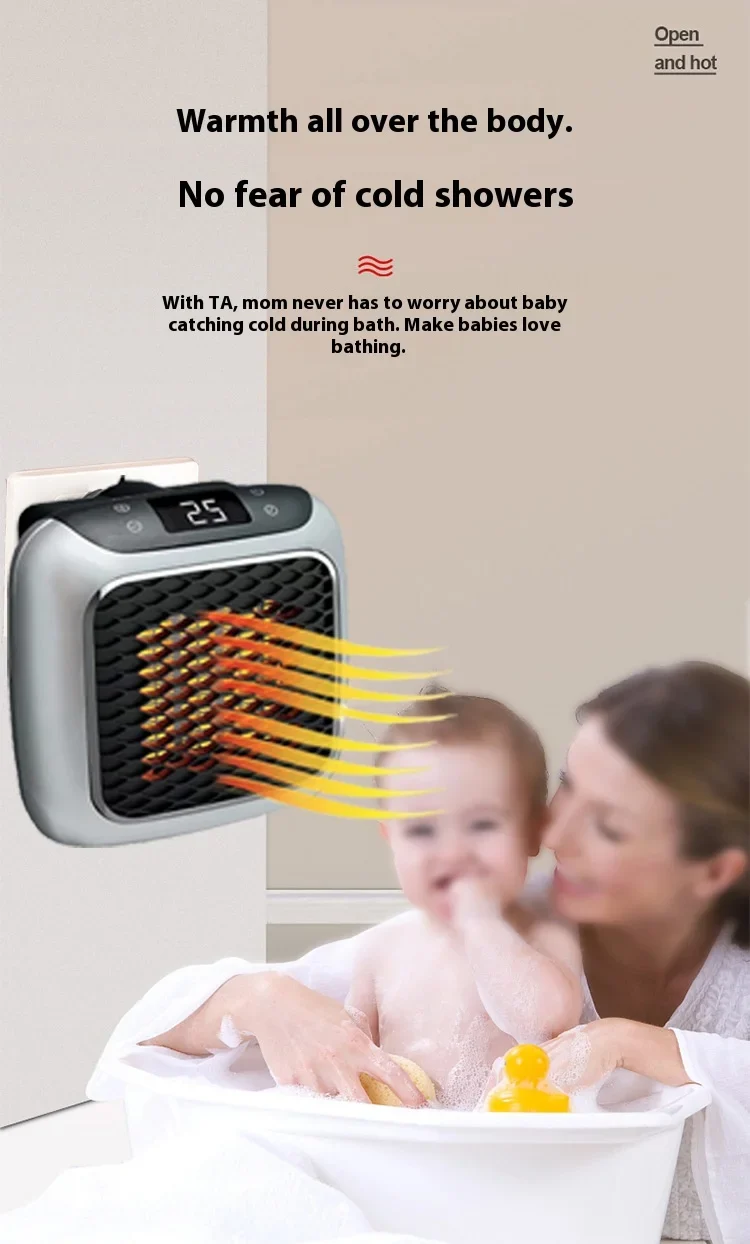 Electric Heater Home Appliance Heating Furnace Portable Heater Plug-in Room Heater Mini Radiator Remote Heating 500W
