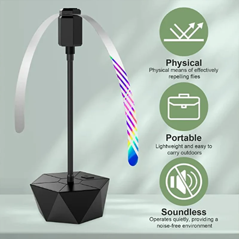 Retractable Fly Repellent Fan - USB Rechargeable Battery Powered, Outdoor Party Bug Deterrent Device