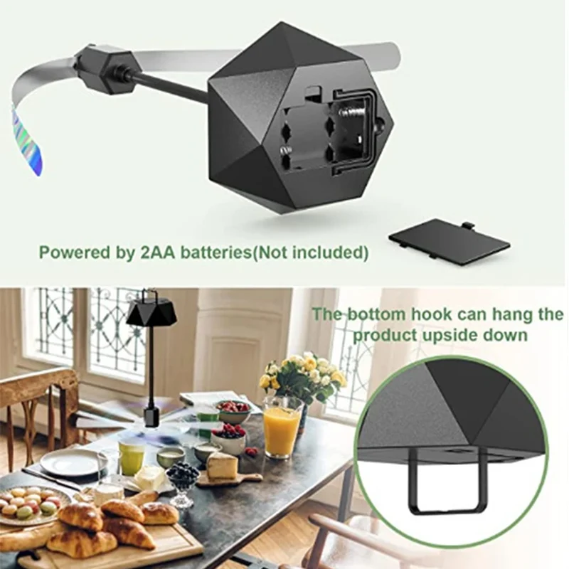 Retractable Fly Repellent Fan - USB Rechargeable Battery Powered, Outdoor Party Bug Deterrent Device