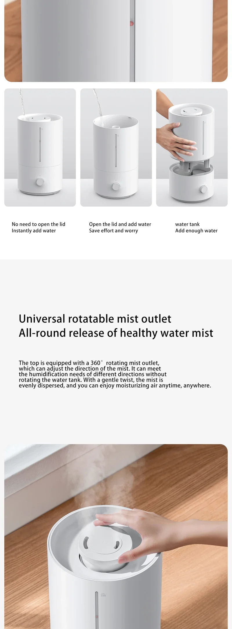 Original Mijia Humidifier 4L Mist Maker Broadcast Aromatherapy Essential Oil Diffuser Scent Home Air Humidifiers