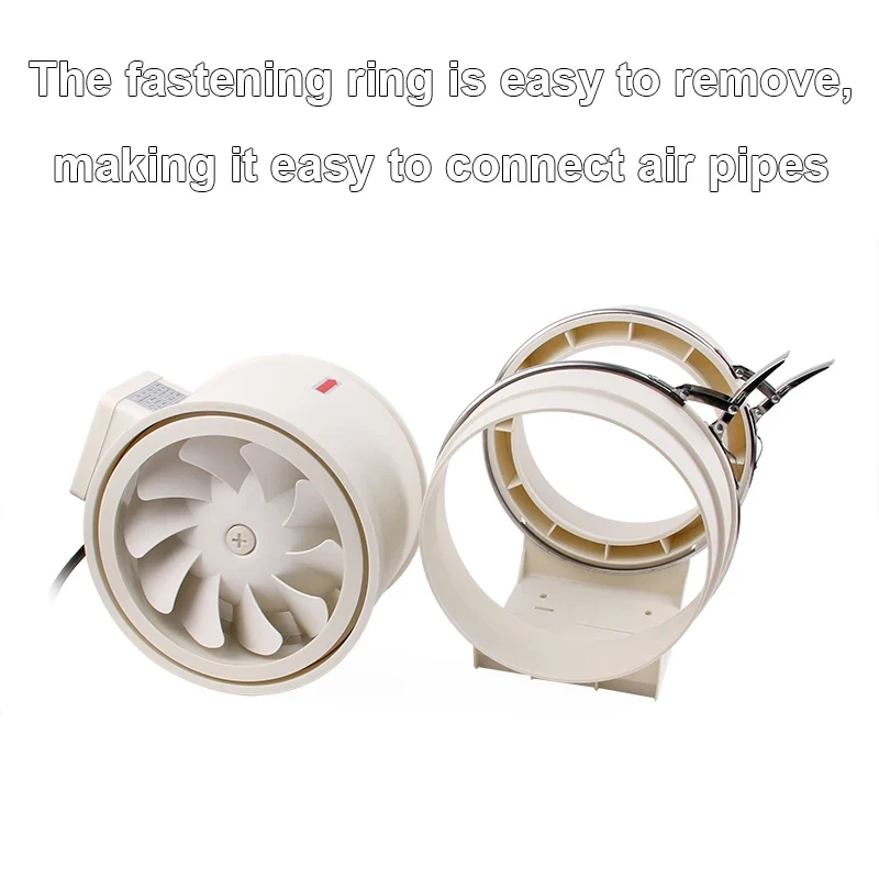 4/5/6/8 Inch Remote Control Exhaust Fan Silent Inline Pipe Duct Fan Extractor Air Ventilation Blower Kitchen Toilet Wall Booster