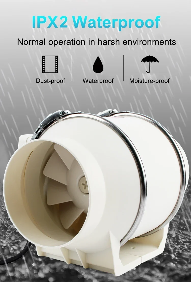 4/5/6/8 Inch Remote Control Exhaust Fan Silent Inline Pipe Duct Fan Extractor Air Ventilation Blower Kitchen Toilet Wall Booster