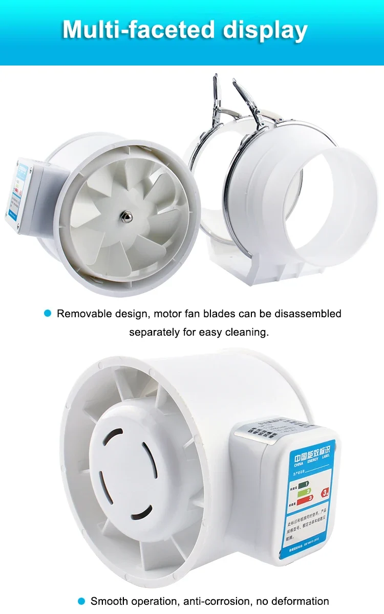 4/5/6/8 Inch Remote Control Exhaust Fan Silent Inline Pipe Duct Fan Extractor Air Ventilation Blower Kitchen Toilet Wall Booster