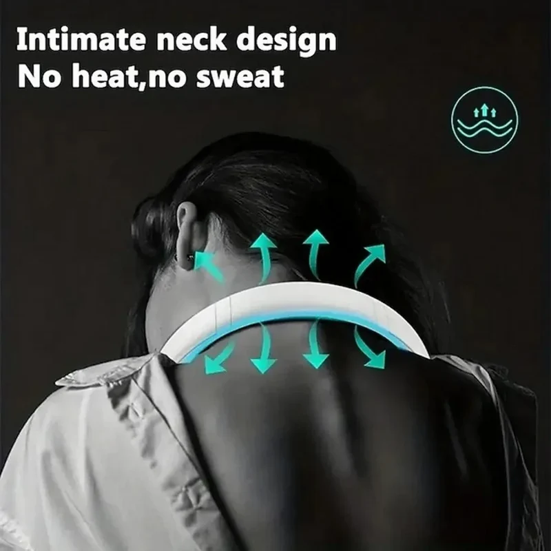 Fan Long Battery Neck Portable No Bladeless Hanging Neck Rechargeable Air Cooler 3 Speed Mini Summer Sport Fan 1200mAh