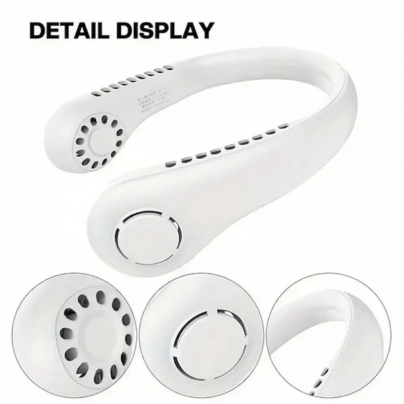 Fan Long Battery Neck Portable No Bladeless Hanging Neck Rechargeable Air Cooler 3 Speed Mini Summer Sport Fan 1200mAh